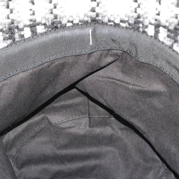 CHANEL COCO Mark Hat Wool S White Black CC Auth am4943 main image 11